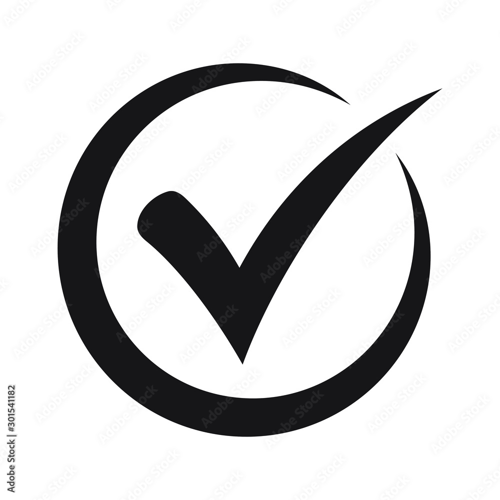 Tick icon vector symbol, checkmark isolated on white background, checked icon or correct choice sign, check mark or checkbox pictogram Tick icon vector symbol, checkmark isolated on white background, checked icon or correct choice sign, check mark or checkbox pictogram