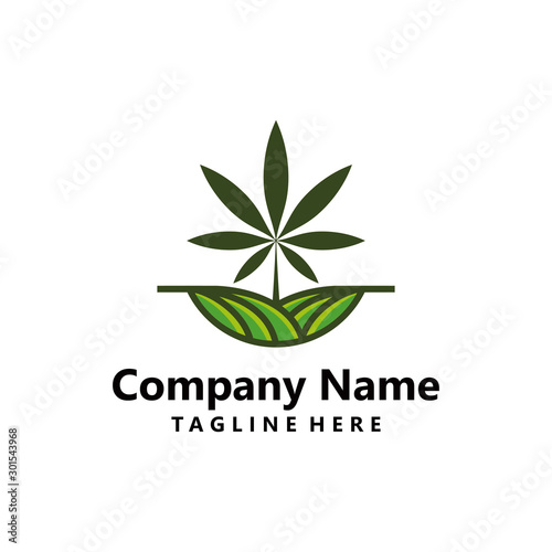 Agriculture logo. Leaf fresh logo. Vector logo design for agriculture. medical, cannabis, hemp, farm, vector, agriculture, healthy, bio, drug, garden, business, company, concept, design, eco, ecology