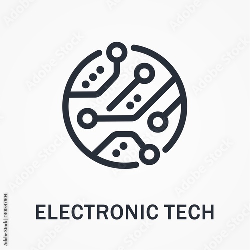 Technology - vector logo template.  Design element.