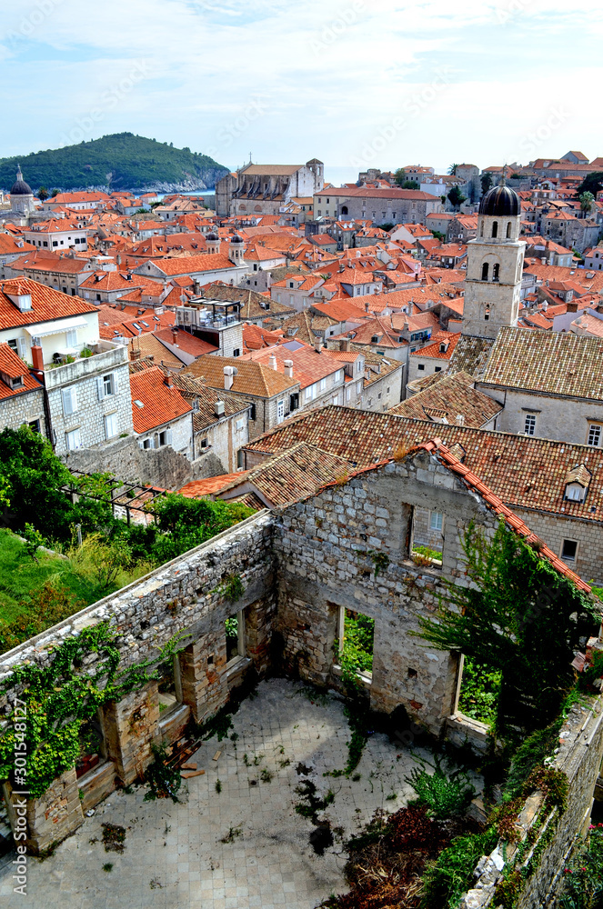 Interior view of Old Town in Dubrovnik (Croatia)