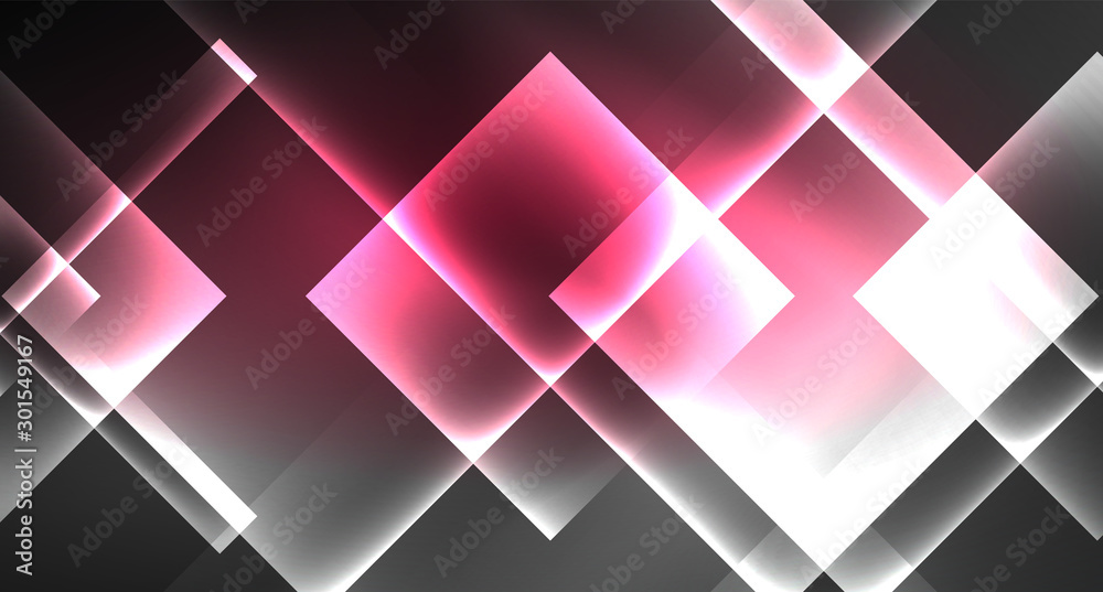 Neon shiny color squares on black, modern template Neon shiny color squares on black, modern template