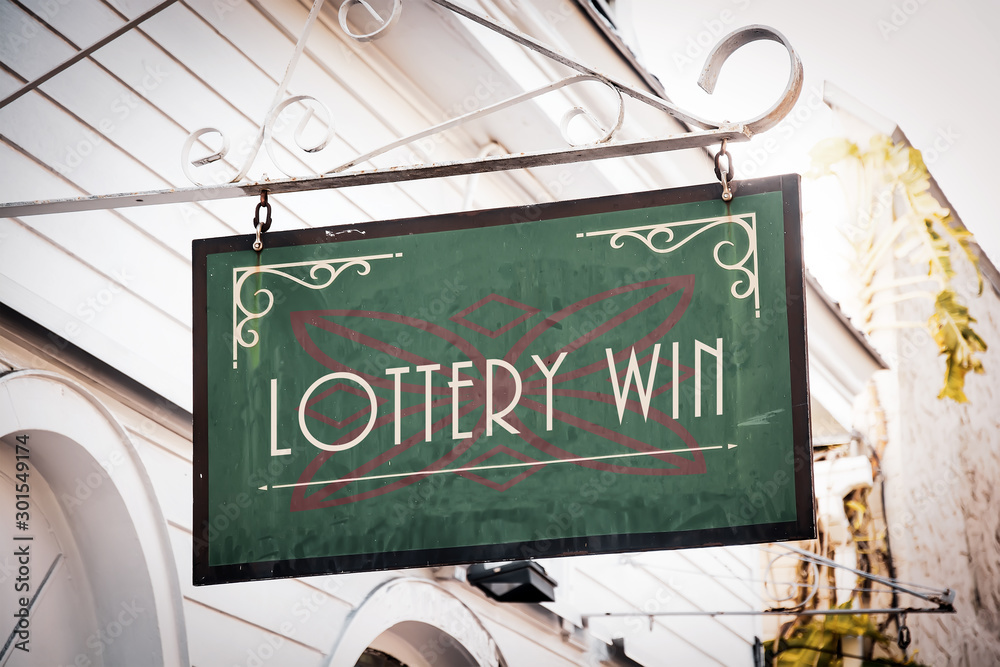 Fototapeta premium Street Sign to Lottery Win