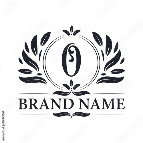 Fototapeta Naklejka Na Ścianę i Meble -  Luxurious letter O logo design. Vintage elegant ornamental alphabet O logo design template.