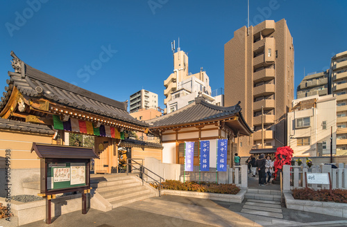 Main portal of the Togakuji temple of the Shingon sect whose main deities are the protector of the Buddhist laws Fudo Myoo and the Taoist deity of longevity Fukurokuju photo