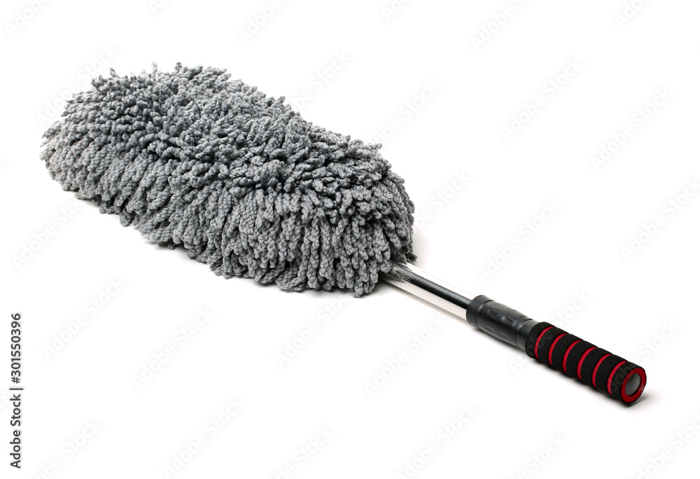Microfiber hand duster isolated on white background Microfiber hand duster isolated on white background