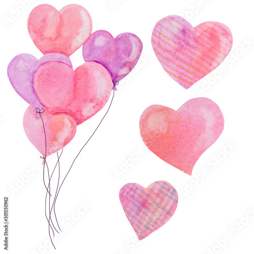 balloons pink hearts
