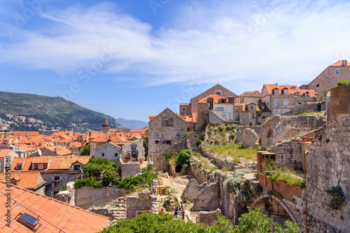 Dubrovnik cityscape from the old town walls, Croatia, Dalmatia