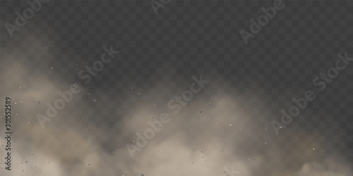 Cloud condensation or white smoke on transparent background. Mystical fog or spooky mist backdrop. Dust effect or explosion ash, space and vapor, dry ice steam and incense, gas and air, fume