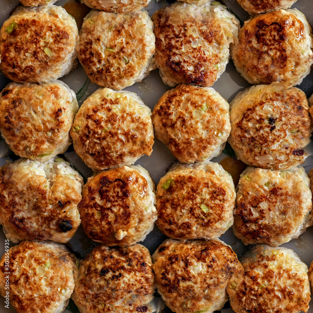 Small round meat balls close-up. Background. seamless texture, Small round meat balls close-up. Background. seamless texture,