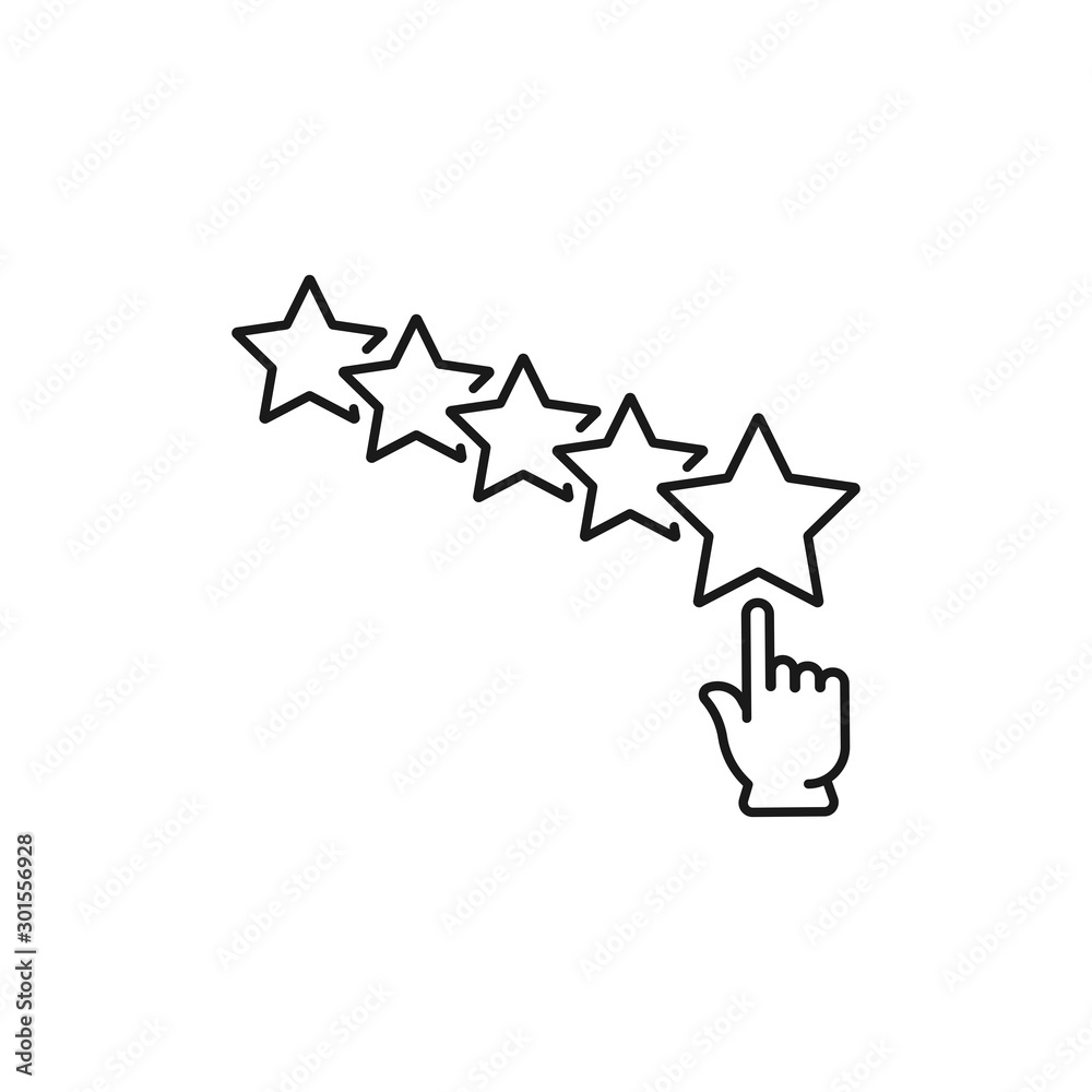 five star feedback - minimal line web icon. simple vector illustration. concept for infographic, website or app. five star feedback - minimal line web icon. simple vector illustration. concept for infographic, website or app.