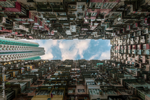 Crowded old building in hong kong