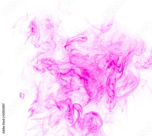 Purple smoke on white background