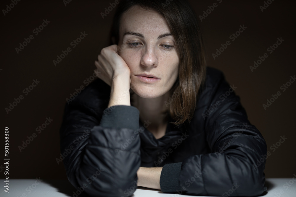 portrait of a sad woman portrait of a sad woman