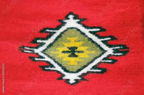 Red wool handmade rug