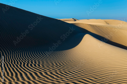 Slika na platnu Desert sand dunes at the Lagoon of Khenifiss (Lac Naila).