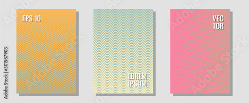 Halftone gradient texture vector cover layouts.