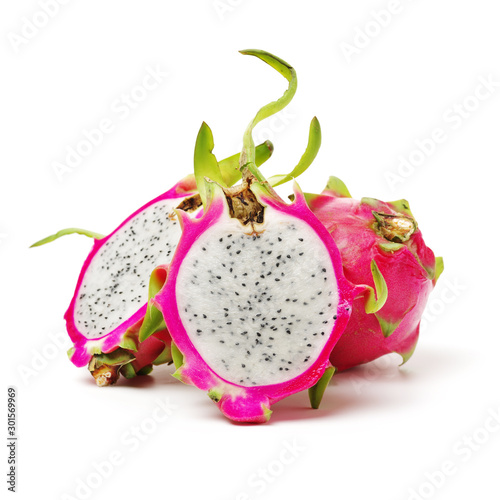 Pitaya or Dragon Fruit isolated against white background