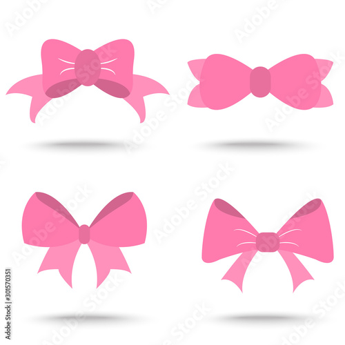 set of pink bow for celebration christmas and birthday,