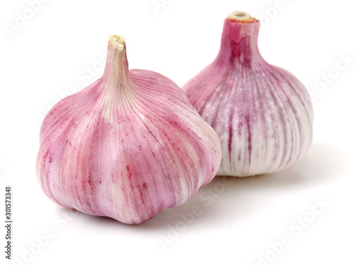 fresh garlic isolated on white background 