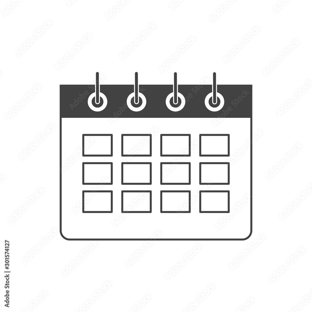 The calendar. Vector linear icon on a white background. The calendar. Vector linear icon on a white background.