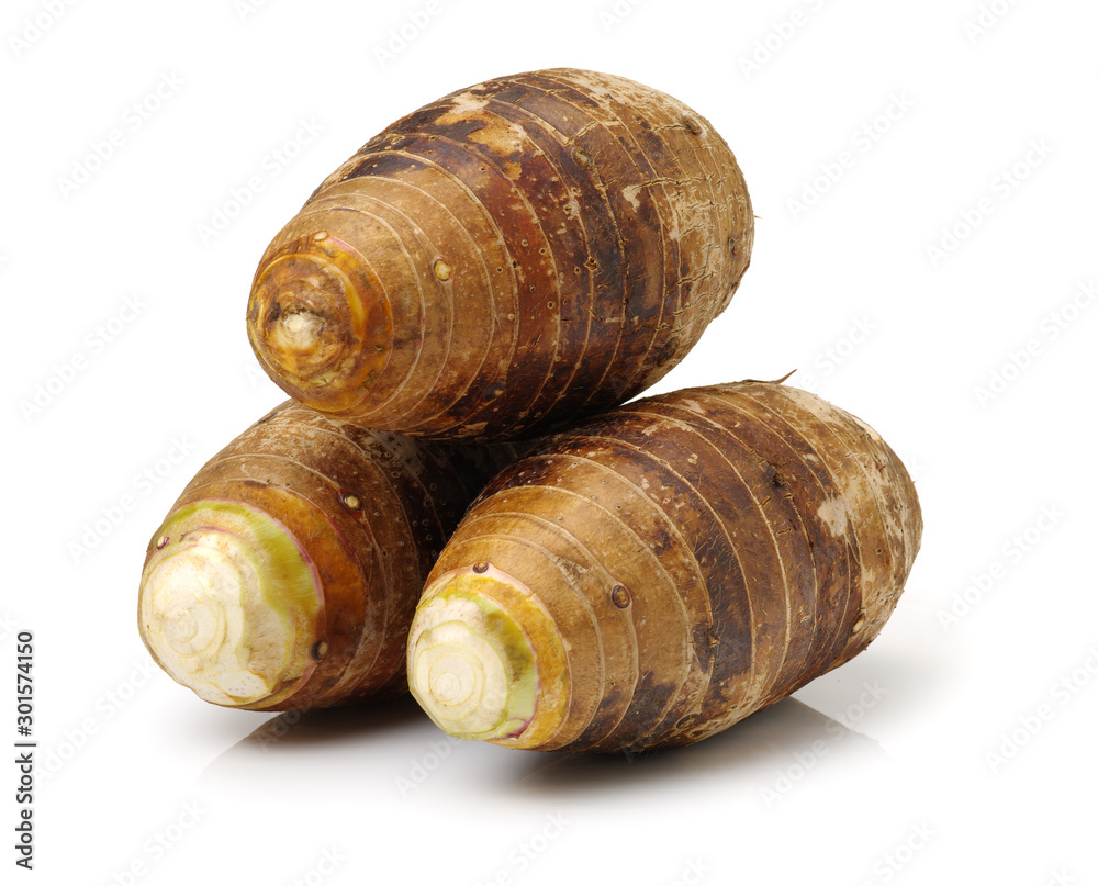 Taro on white background