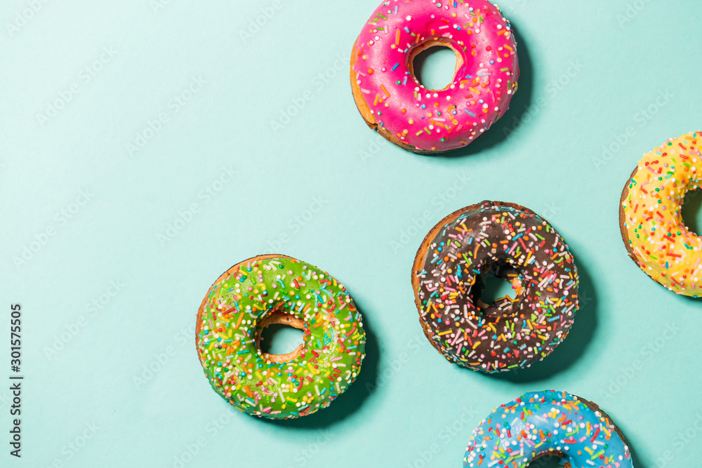 Group of glazed donuts on background Group of glazed donuts on background
