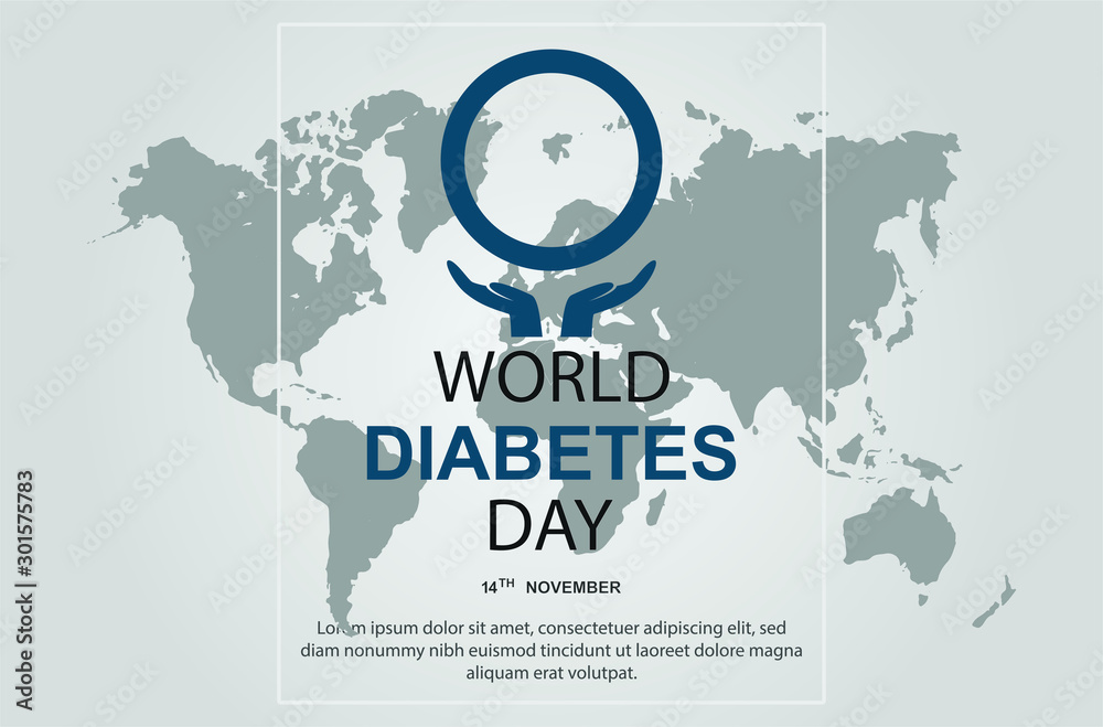 Vector illustration of World Diabetes Day Concept for banner or poster