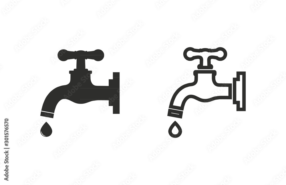Faucet vector icons. Black illustration isolated on white background for graphic and web Faucet vector icons. Black illustration isolated on white background for graphic and web