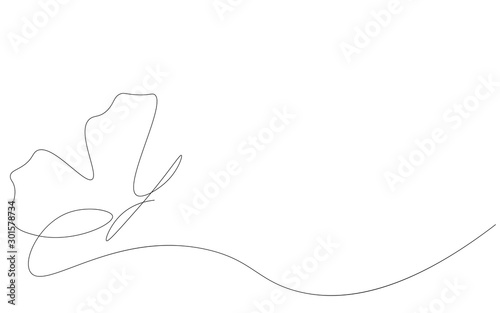 Butterfly fly continuous drawing, vector illustration 