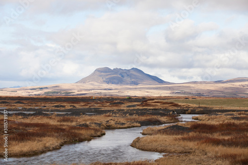 Ancient volcano in iceland.