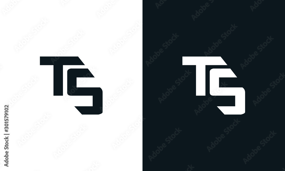 Minimalist abstract letter TS logo. This logo icon incorporate with two abstract shape in the creative process. - obrazy, fototapety, plakaty 