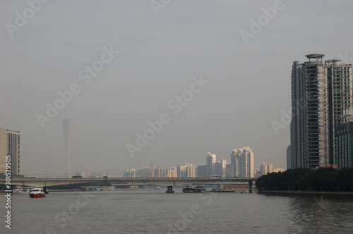 A bridge over the Pearl River in Guangzhou, China