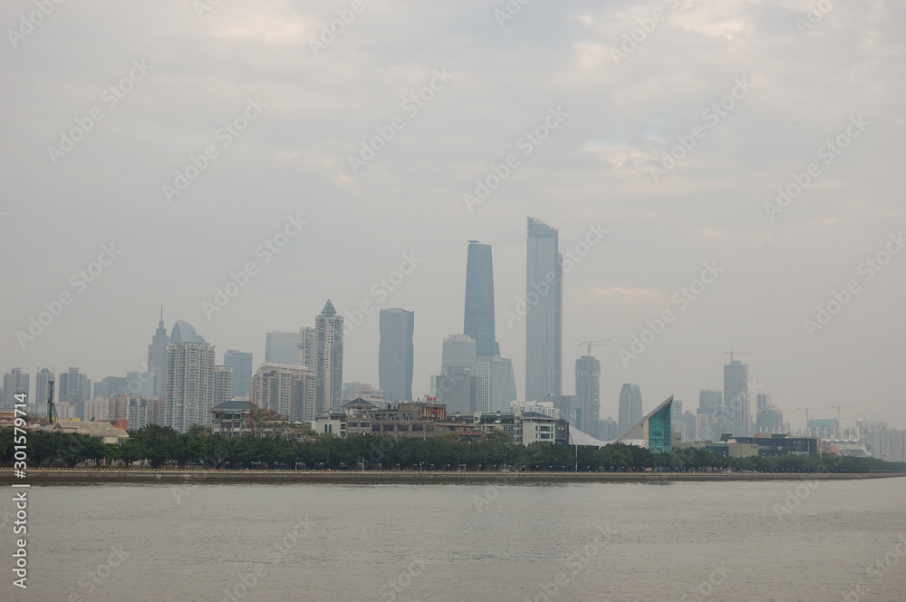Travelling along the Pearl River in Guangzhou, China Travelling along the Pearl River in Guangzhou, China