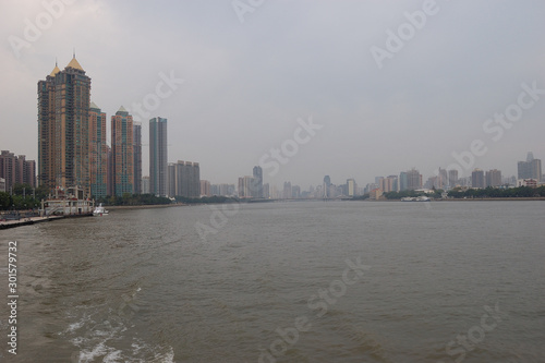 The wide Pearl River in Guangzhou, China
