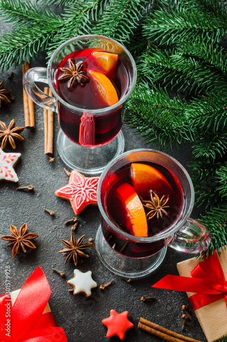 Christmas with mulled wine and a warm scarf.