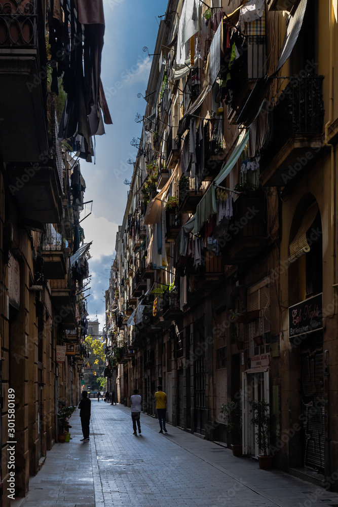 street in old town of barcelona