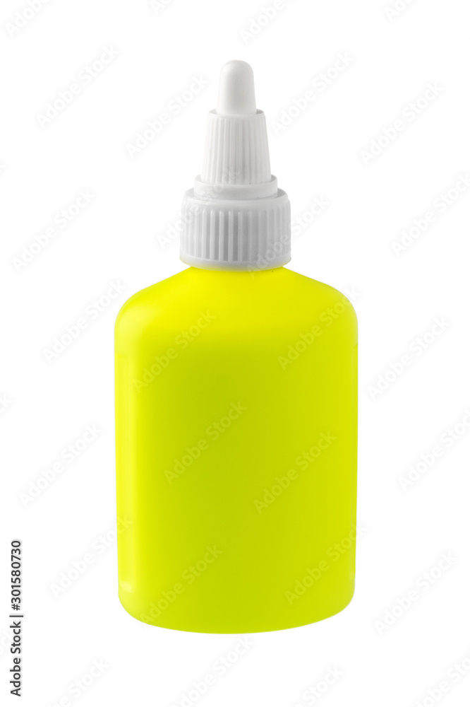 Bottle of Glue with Copy Space Isolated. Bottle of Glue with Copy Space Isolated.
