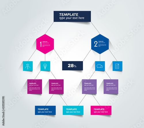 Flowchart diagram, scheme. Infographic element.