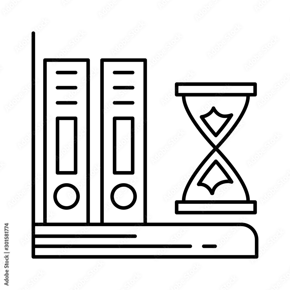 Fototapeta premium icon set for books , sandglass and hourglass