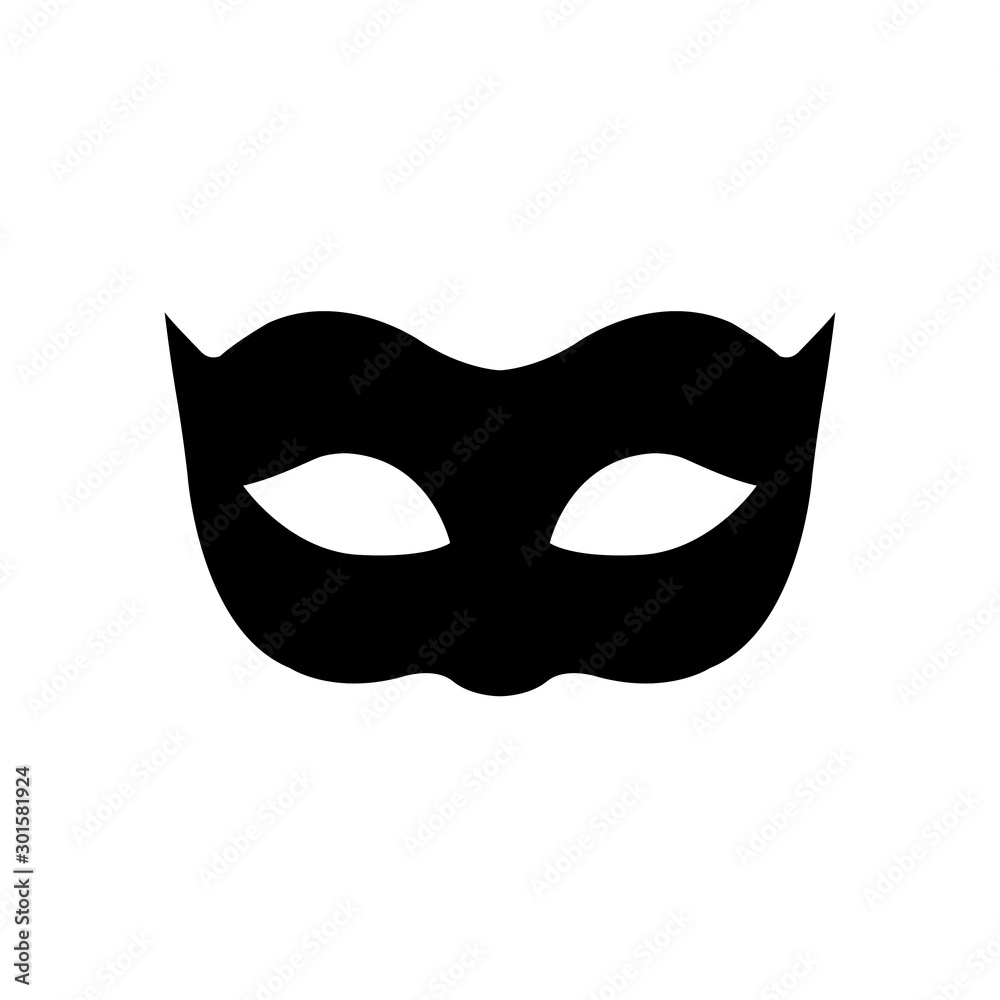 Carnival mask icon, logo isolated on white background