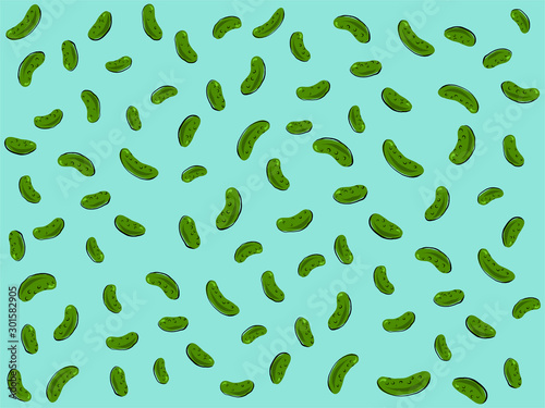 Hand-drawn abstract pickle vector illustration for National Pickle Day on blue background