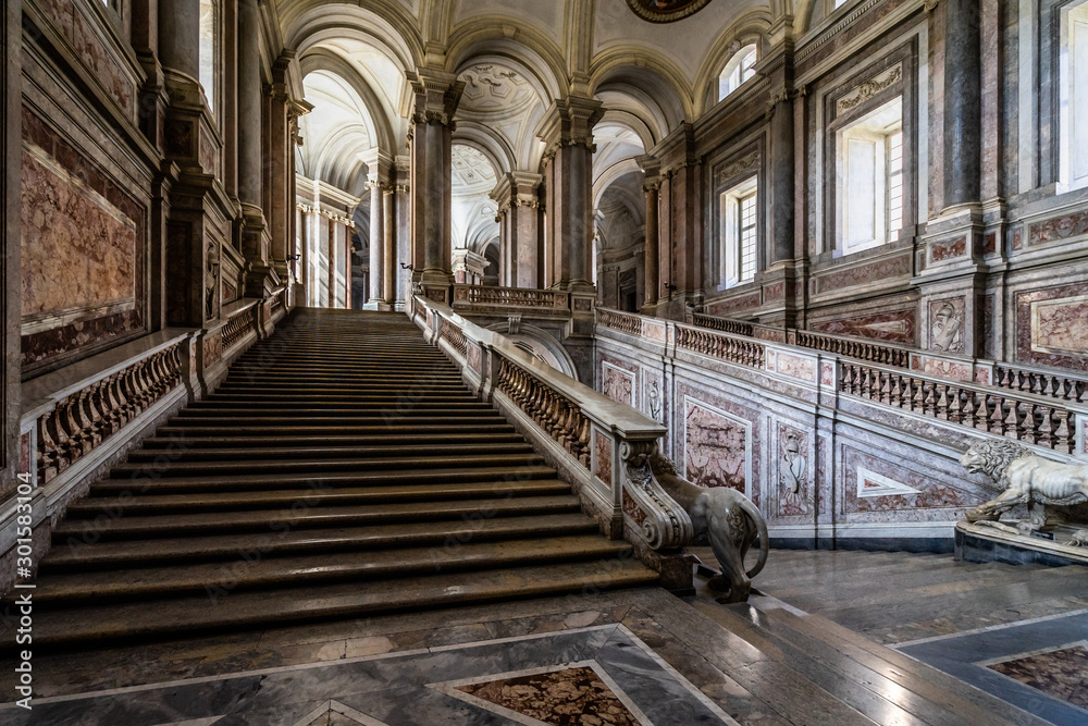 The Staircase of the Royal Palace of Caserta by Vanvitelli is the