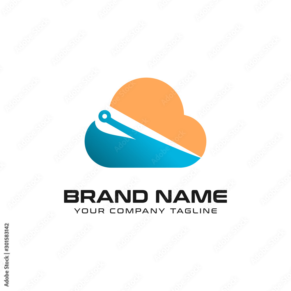 Fototapeta premium Cloud Technology Logo design vector