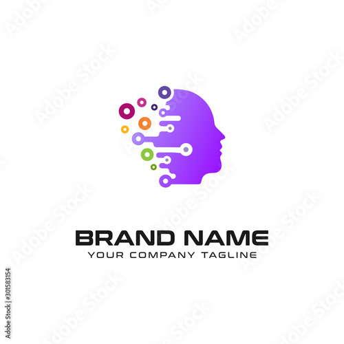Human Technology Logo design vector