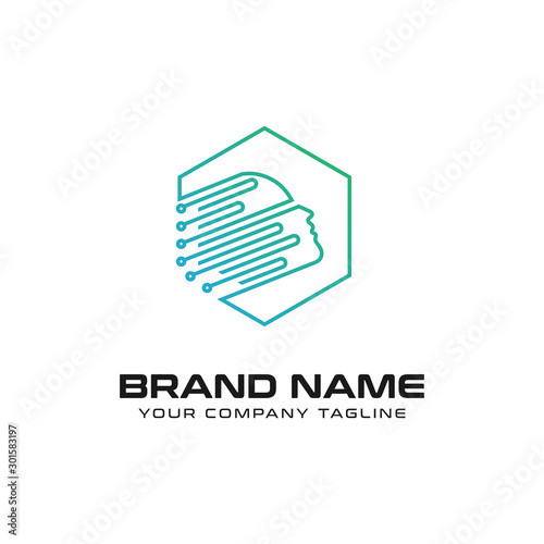 Human Technology Logo design vector