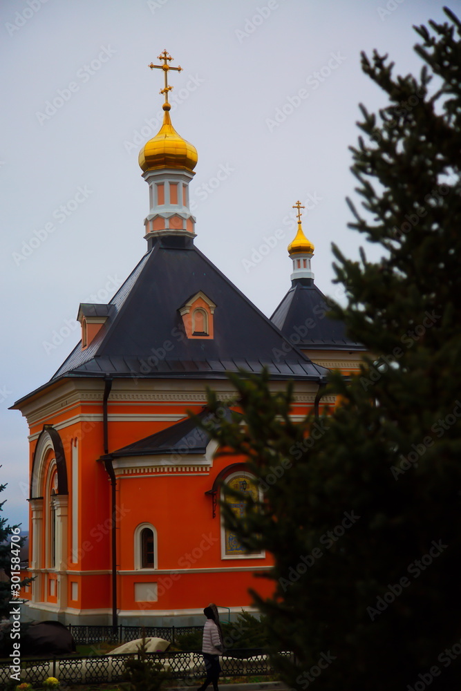 Orthodox church on the territory of Optina Desert Monastery.