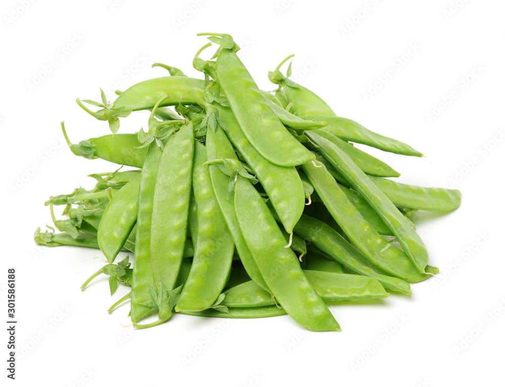 Snow peas isolated on white background Snow peas isolated on white background