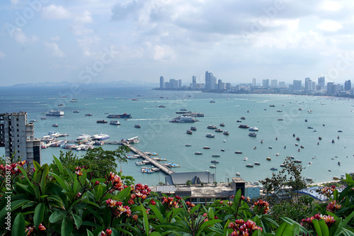 Pattaya cityscape and Bali Hai pier in Thailand.