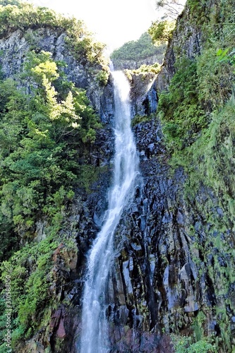 'Risco' waterfall in the forest of Madeira island (Portugal, Europe)