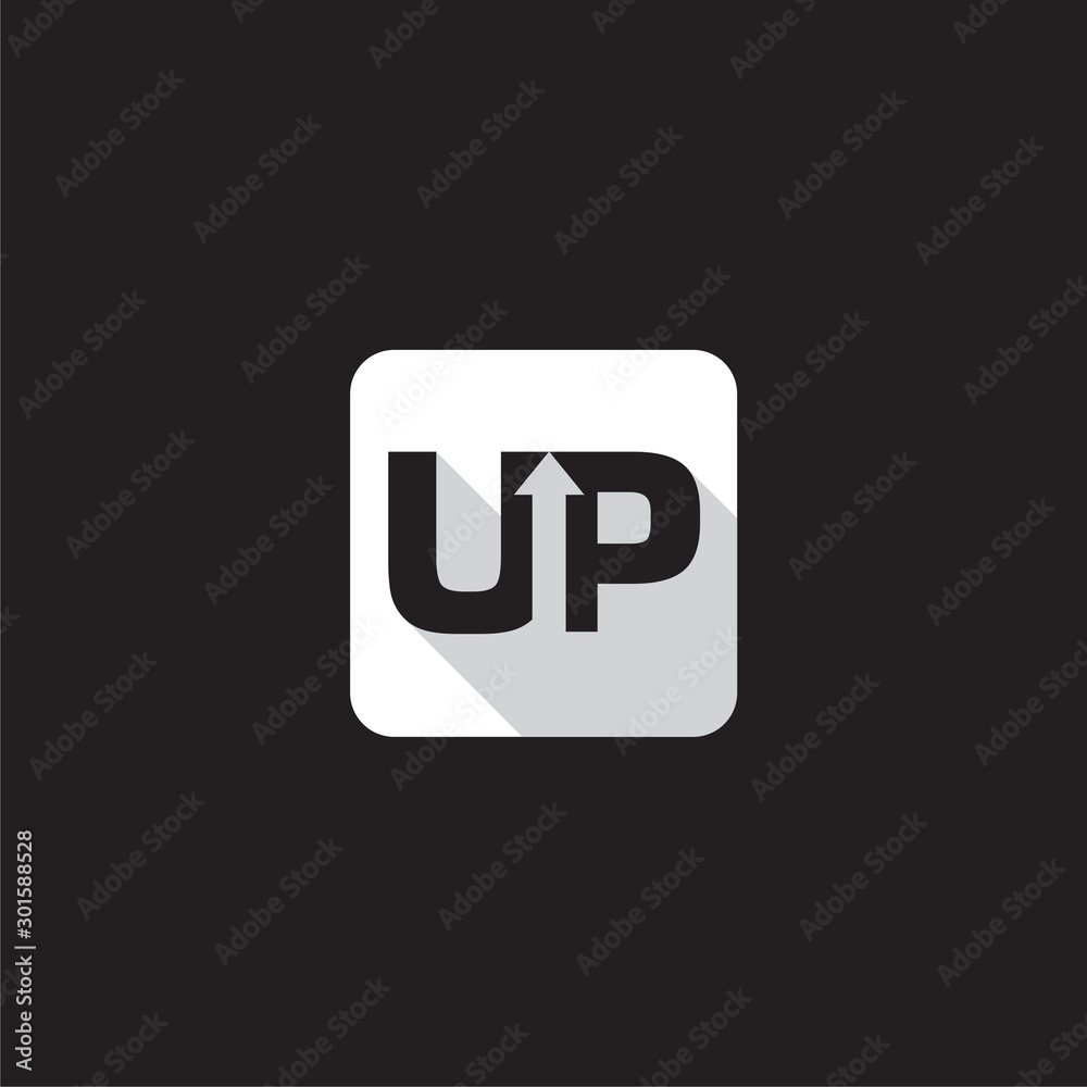 Up arrow icon isolated on black background Up arrow icon isolated on black background